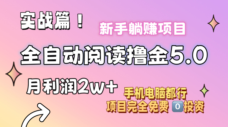 （11578期）小说全自动阅读撸金5.0 操作简单 可批量操作 零门槛！小白无脑上手月入2w+-聊项目