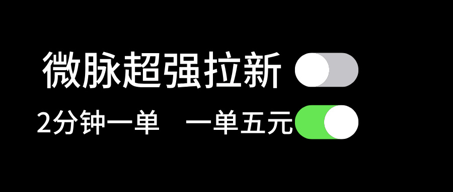 （11580期）微脉超强拉新， 两分钟1单， 一单利润5块，适合小白-聊项目