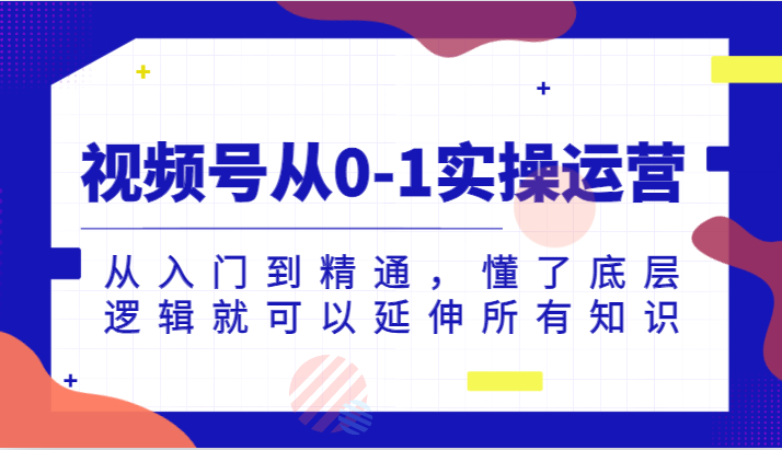 视频号从0-1实操运营，从入门到精通，懂了底层逻辑就可以延伸所有知识（更新2024.7）-聊项目