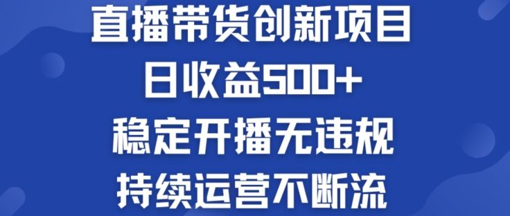 淘宝无人直播带货创新项目：日收益500+  稳定开播无违规  持续运营不断流【揭秘】-聊项目