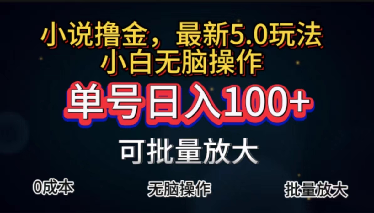 （11651期）全自动小说撸金，单号日入100+小白轻松上手，无脑操作-聊项目