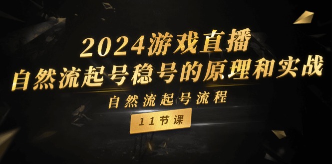 （11653期）2024游戏直播-自然流起号稳号的原理和实战，自然流起号流程（11节）-聊项目