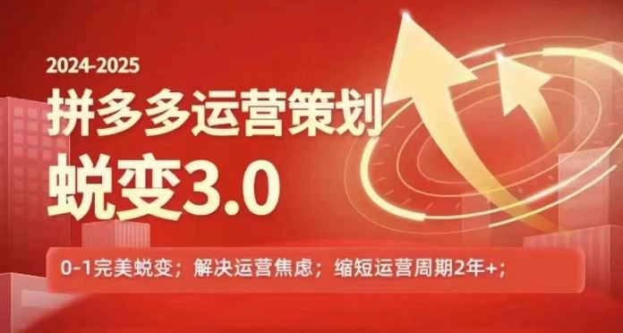 2024-2025拼多多运营策略蜕变3.0，0~1完美蜕变，解决信息焦虑-聊项目