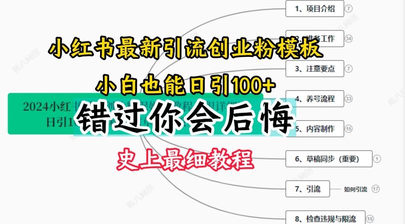 2024小红书引流创业粉史上最细教程，手把手教你引流【揭秘】-聊项目