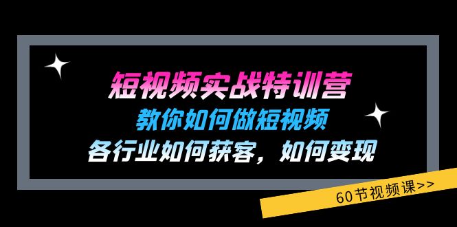 短视频实战特训营：教你如何做短视频，各行业如何获客，如何变现 (60节)-聊项目