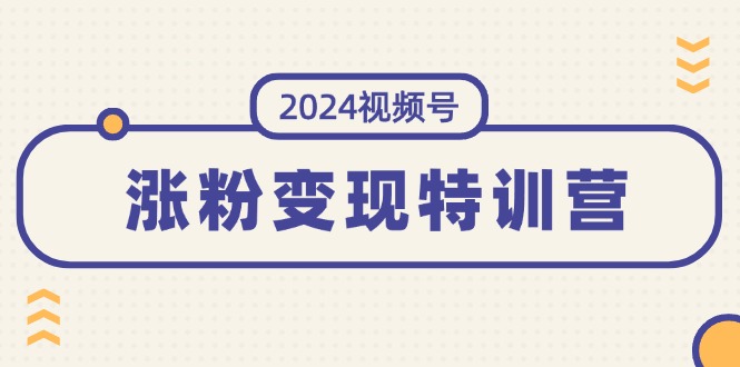 （11779期）2024视频号-涨粉变现特训营：一站式打造稳定视频号涨粉变现模式（10节）-聊项目