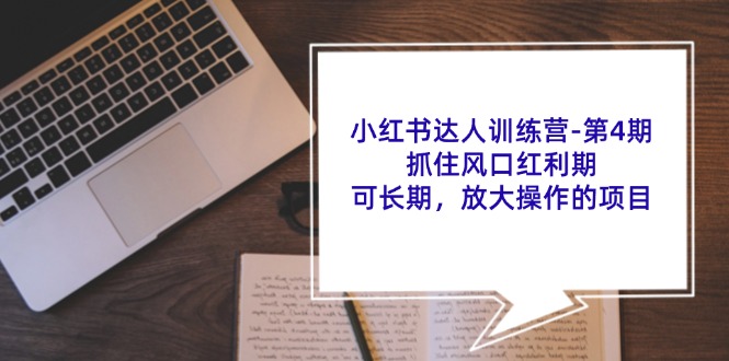 （11837期）小红书达人训练营-第4期：抓住风口红利期，可长期，放大操作的项目-聊项目