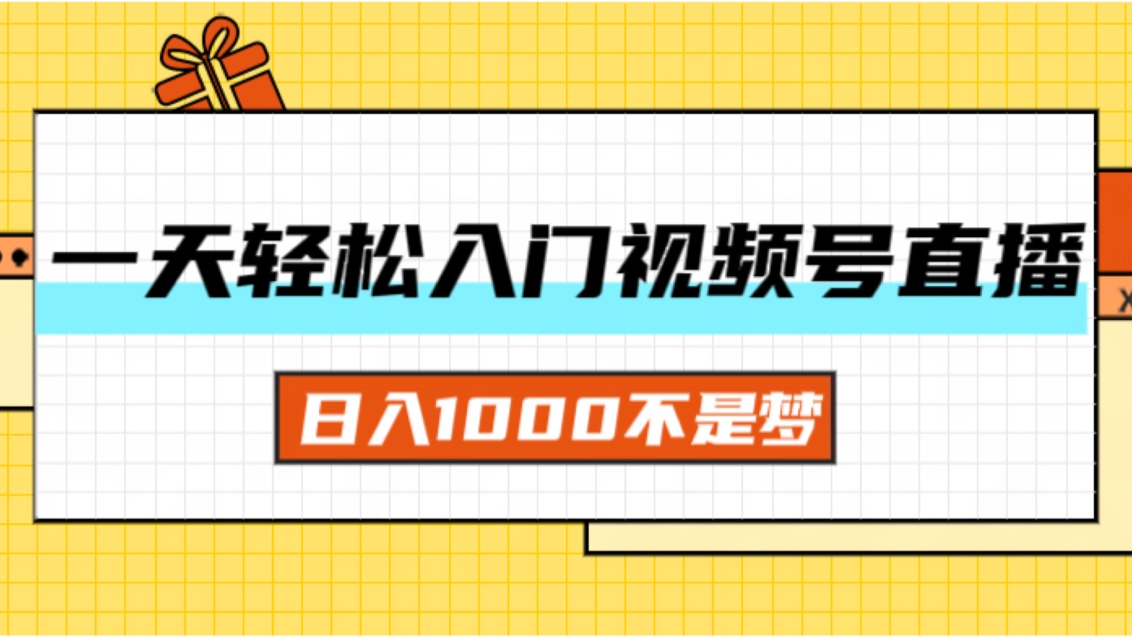 （11906期）一天入门视频号直播带货，日入1000不是梦-聊项目