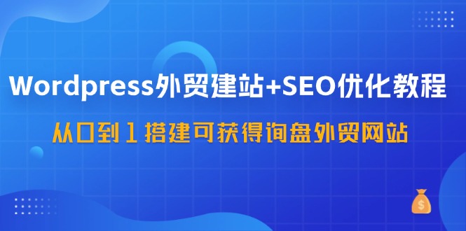 （11911期）WordPress-外贸建站+SEO优化教程：从0到1搭建可获得询盘外贸网站-57节课-聊项目