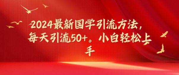 2024最新国学引流方法，每天引流50+，小白轻松上手【揭秘】-聊项目