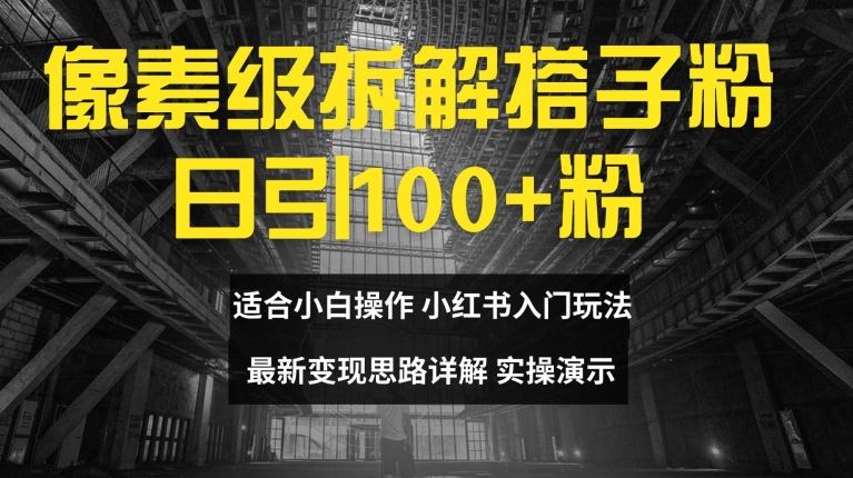 像素级拆解搭子粉，日引100+，小白看完可上手，最新变现思路详解【揭秘】-聊项目