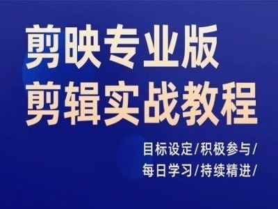 剪映专业版剪辑实战教程，目标设定/积极参与/每日学习/持续精进-聊项目