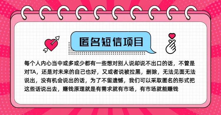 冷门小众赚钱项目，匿名短信，玩转信息差，月入五位数【揭秘】-聊项目