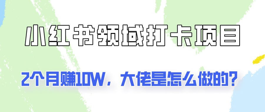 通过小红书领域打卡项目2个月赚10W，大佬是怎么做的？-聊项目