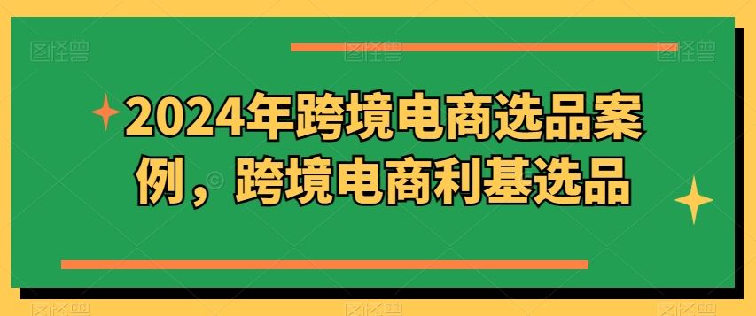 2024年跨境电商选品案例，跨境电商利基选品（更新）-聊项目