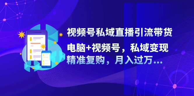 （12249期）视频号私域直播引流带货：电脑+视频号，私域变现，精准复购，月入过万…-聊项目