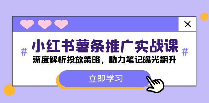 小红书-薯条推广实战课：深度解析投放策略，助力笔记曝光飙升-聊项目