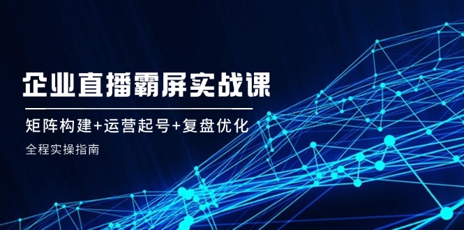 （12338期）企 业 直 播 霸 屏实战课：矩阵构建+运营起号+复盘优化，全程实操指南-聊项目