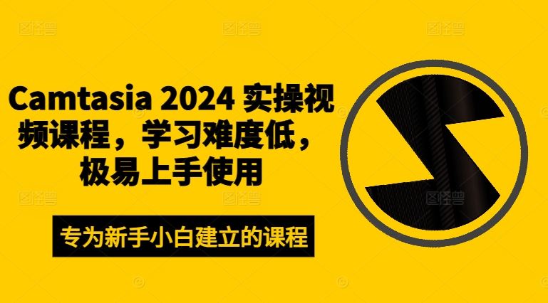 Camtasia 2024 实操视频课程，学习难度低，极易上手使用-聊项目