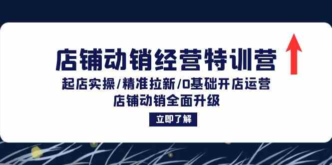 店铺动销经营特训营：起店实操/精准拉新/0基础开店运营/店铺动销全面升级-聊项目