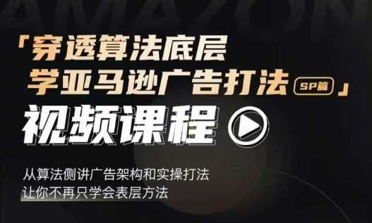 穿透算法底层，学亚马逊广告打法SP篇，从算法侧讲广告架构和实操打法，让你不再只学会表层方法-聊项目