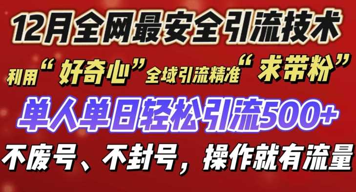 12 月份全网最安全引流创业粉技术来袭，不封号不废号，有操作就有流量【揭秘】-聊项目