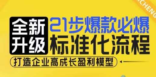 21步爆款必爆标准化流程，全新升级，打造企业高成长盈利模型-聊项目