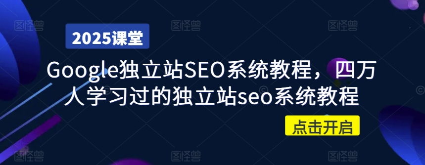 Google独立站SEO系统教程，四万人学习过的独立站seo系统教程-聊项目