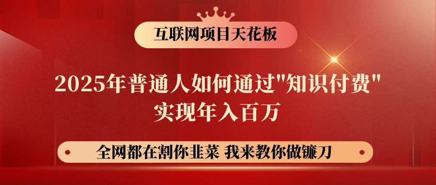 网创项目终点站-镰刀训练营超级IP合伙人，25年普通人如何通过“知识付费”年入百万-聊项目