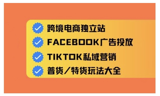 跨境电商独立站及全域流量营销，从0基础快速入门并精通跨境电商运营-聊项目