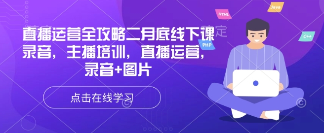 直播运营全攻略二月底线下课录音，主播培训，直播运营，录音+图片-聊项目