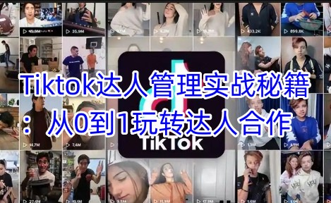 Tiktok达人管理实战秘籍：从0到1玩转达人合作-聊项目